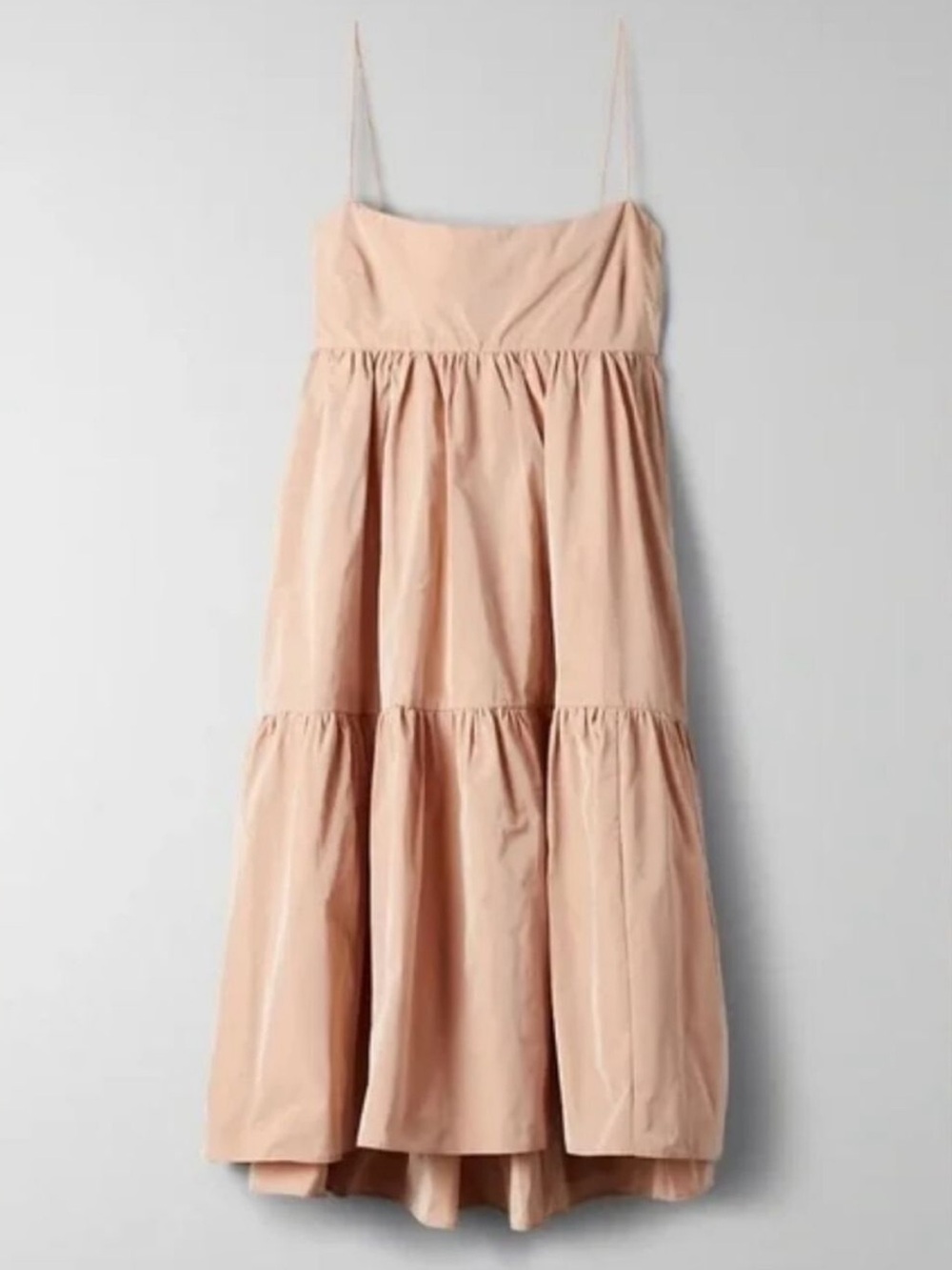 Aritzia Wilfred Blush Pink Spaghetti-Strap Tiered Dress size xs